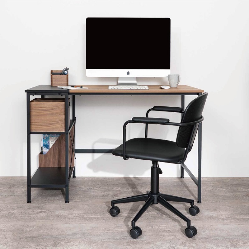 左右が選べるデスク IF シリウス12060 WAL/BK【お客様組立商品】の通販