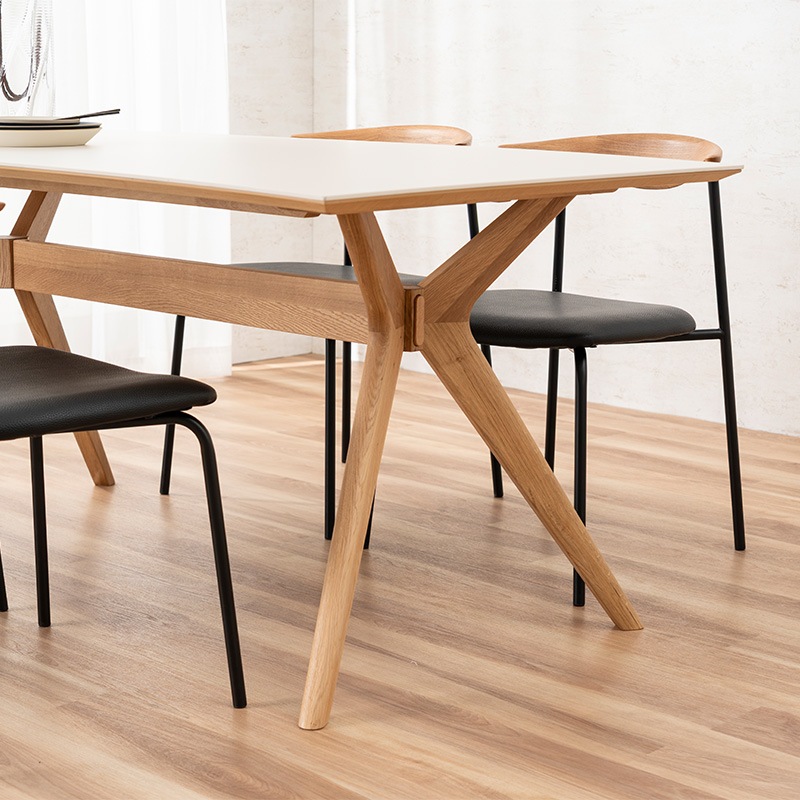 ダイニングテーブル WING 160DT LBE/OAK 【大型商品配送】 の通販