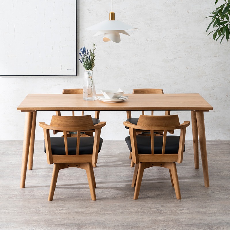 ダイニング5点セット FENIX2 165TOP OAK + 脚 V-SHAPE LEGS +