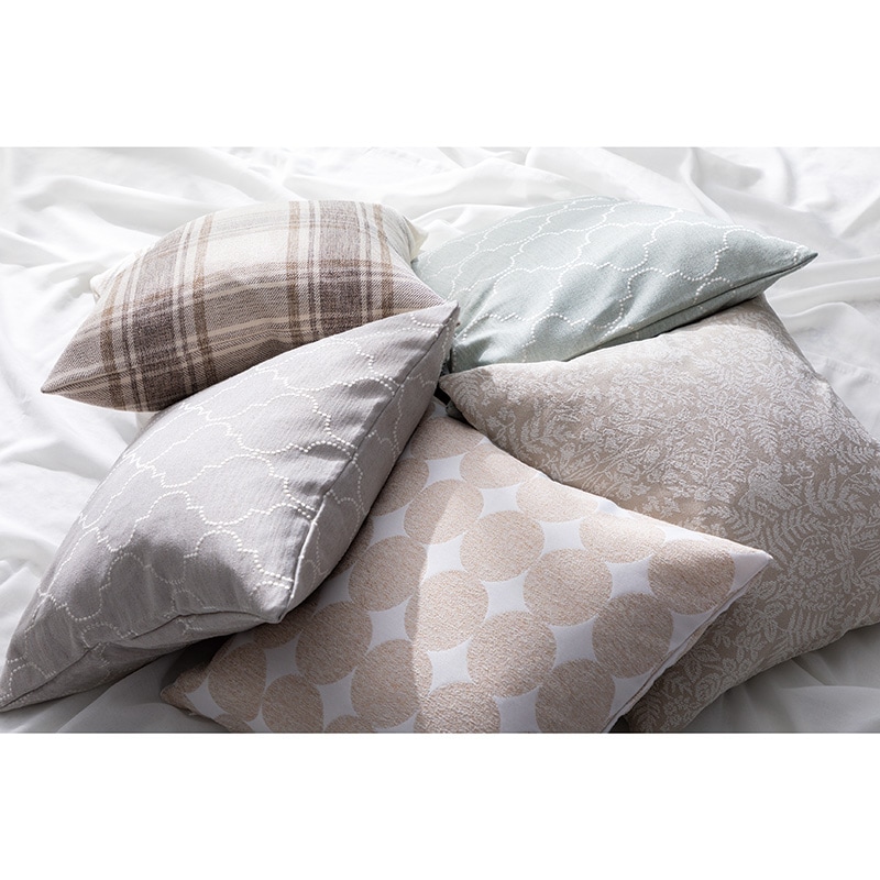 マチュ調 クッションカバー タペストリー ナチュラル版 新品未開封 優しい風合いの木版染めクッションカバー ホワイト＆ゴールド の