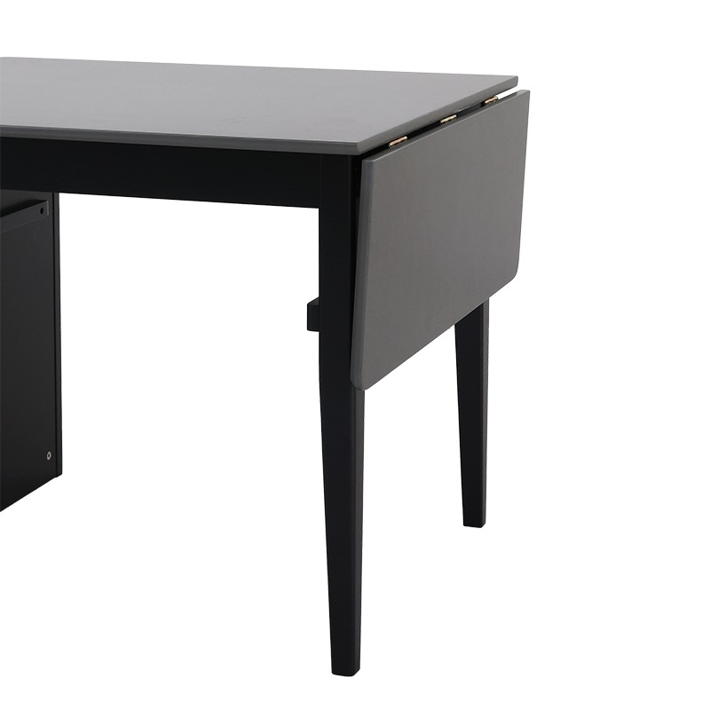 ダイニング4点セット 伸長テーブル CALM4 90EXT BK/M-GY + 回転