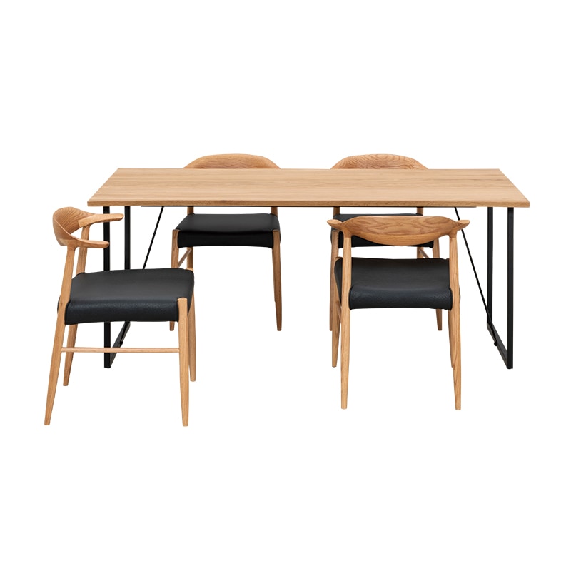 家具家電、個別対応受付 ダイニング5点セット（if NEST）FENIX2 180TOP OAK + 脚SAMANTHA NEO2