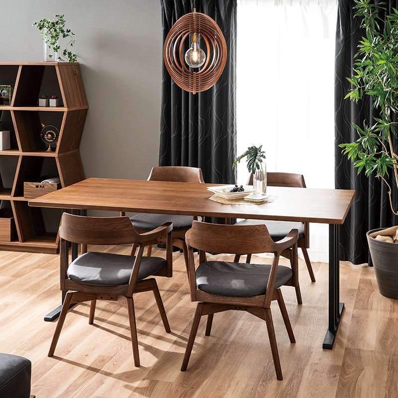 ダイニング5点セット Thor（トール）180 TOP オークBR+スリット脚