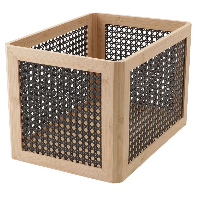 コロニアルチェック　ラタンバスケット コロニアルチェック ラタンバスケット