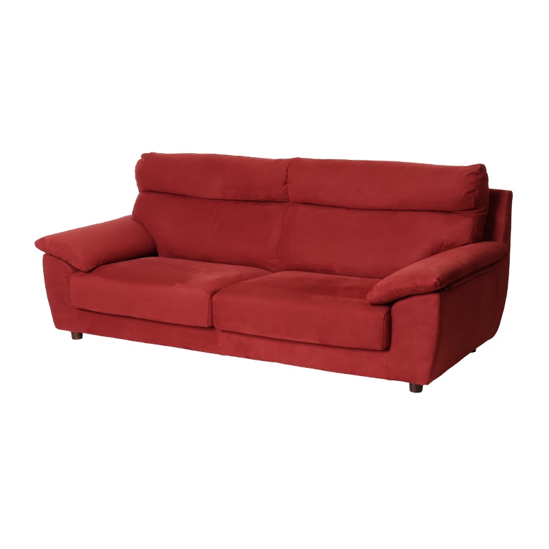 【組立設置サービス付】 3Pソファ 三人掛け ソファ ファブリック レッド 組立設置サービス付】 3Pソファ 三人掛け ソファ ファブリック レッド