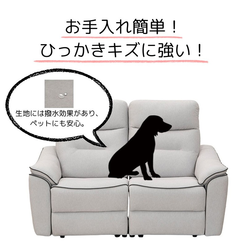 2人掛 電動ソファ ポアーレⅡ 1815A 2PEM CASTEL80LGY(パイピング_