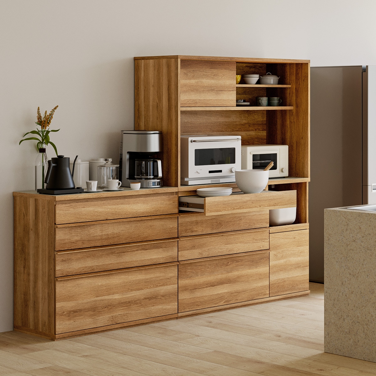 キッチンカウンター コモピア CMA-9090HANA 白井産業 【お客様組立商品