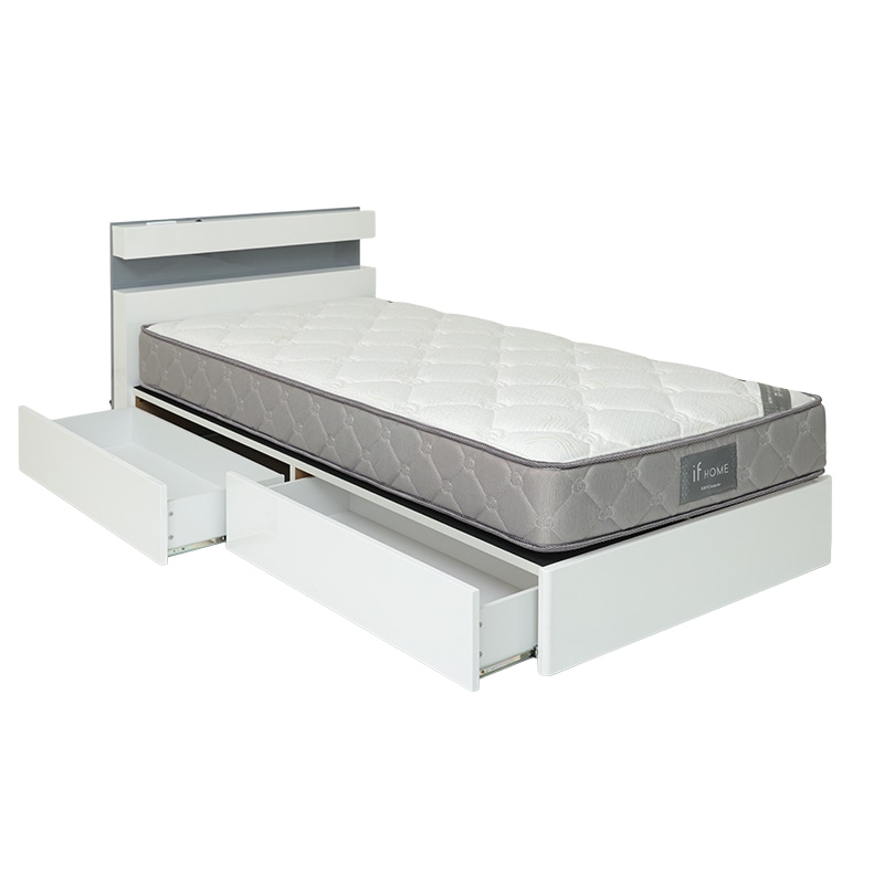 ベッドフレーム NライムBOX WH/GY【大型商品配送】の通販｜東京