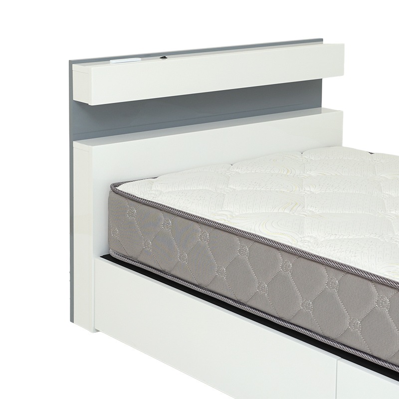 ベッドフレーム NライムBOX WH/GY【大型商品配送】の通販｜東京