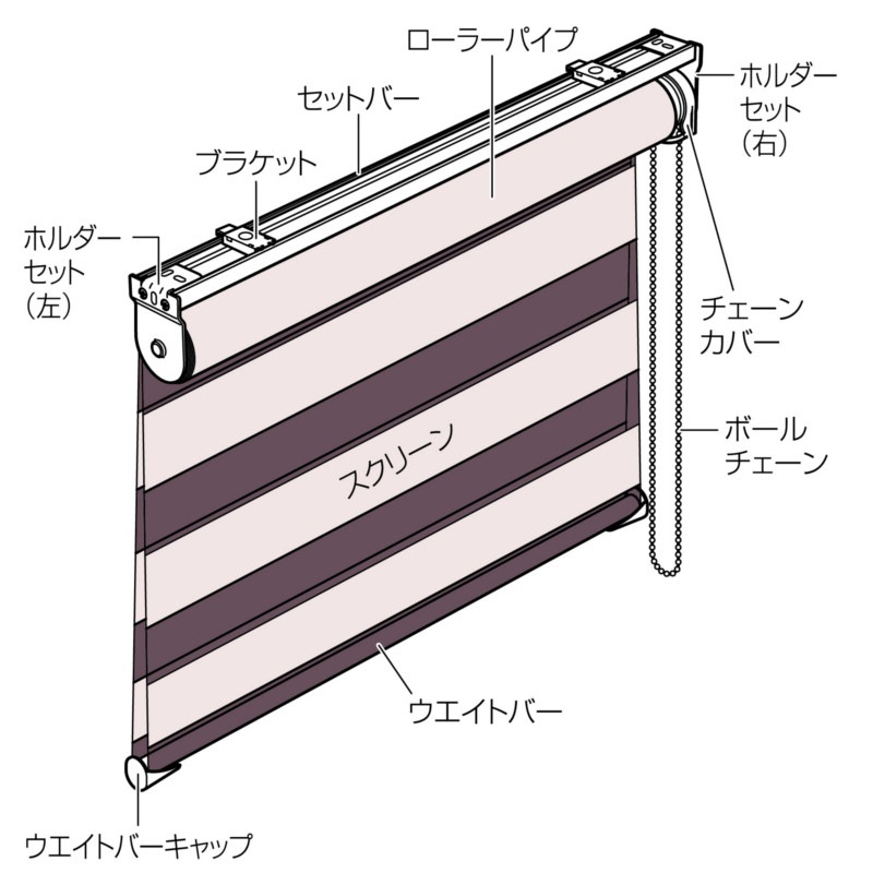 ロールスクリーン マゼンタとターコイズ 幅130cm 丈153cmワンタッチ 調光ロールスクリーン センシア 幅130cm×高さ150cm トーソー製の通販