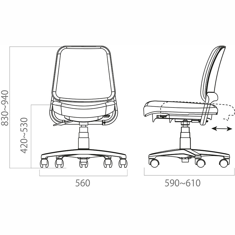 コイズミ　Cadet（カデット） 回転チェア ブラウン HSC-745BR 1脚 軒先渡し】コイズミ Cadet（カデット） 回転チェア ブラウン HSC-745BR