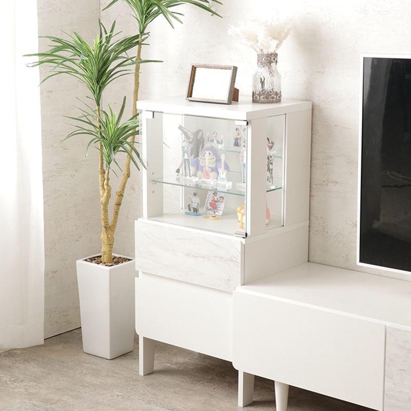 ガラス扉付きチェスト IF オシモア OSM-9045GH WH 【if Home】【お客様