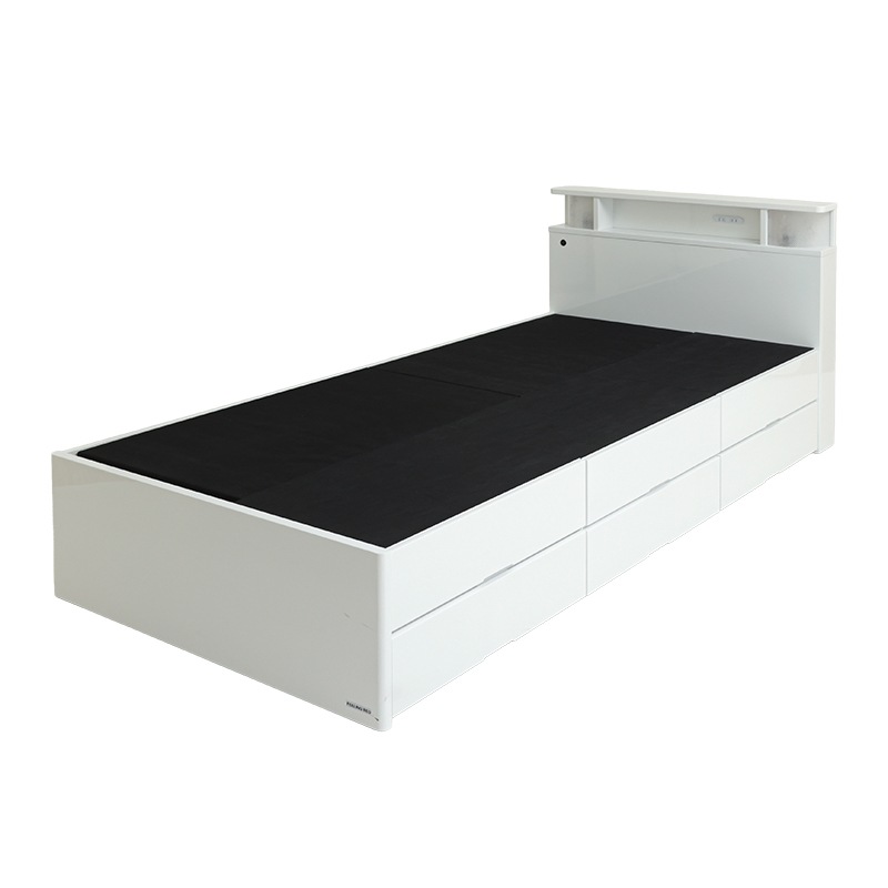 チェストベッド ベッドフレーム ネピア WH Sシングル【大型商品配送