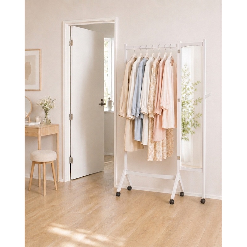 スタンドミラー IFM-3909WH Hanger Mirror 【お客様組立商品】の通販