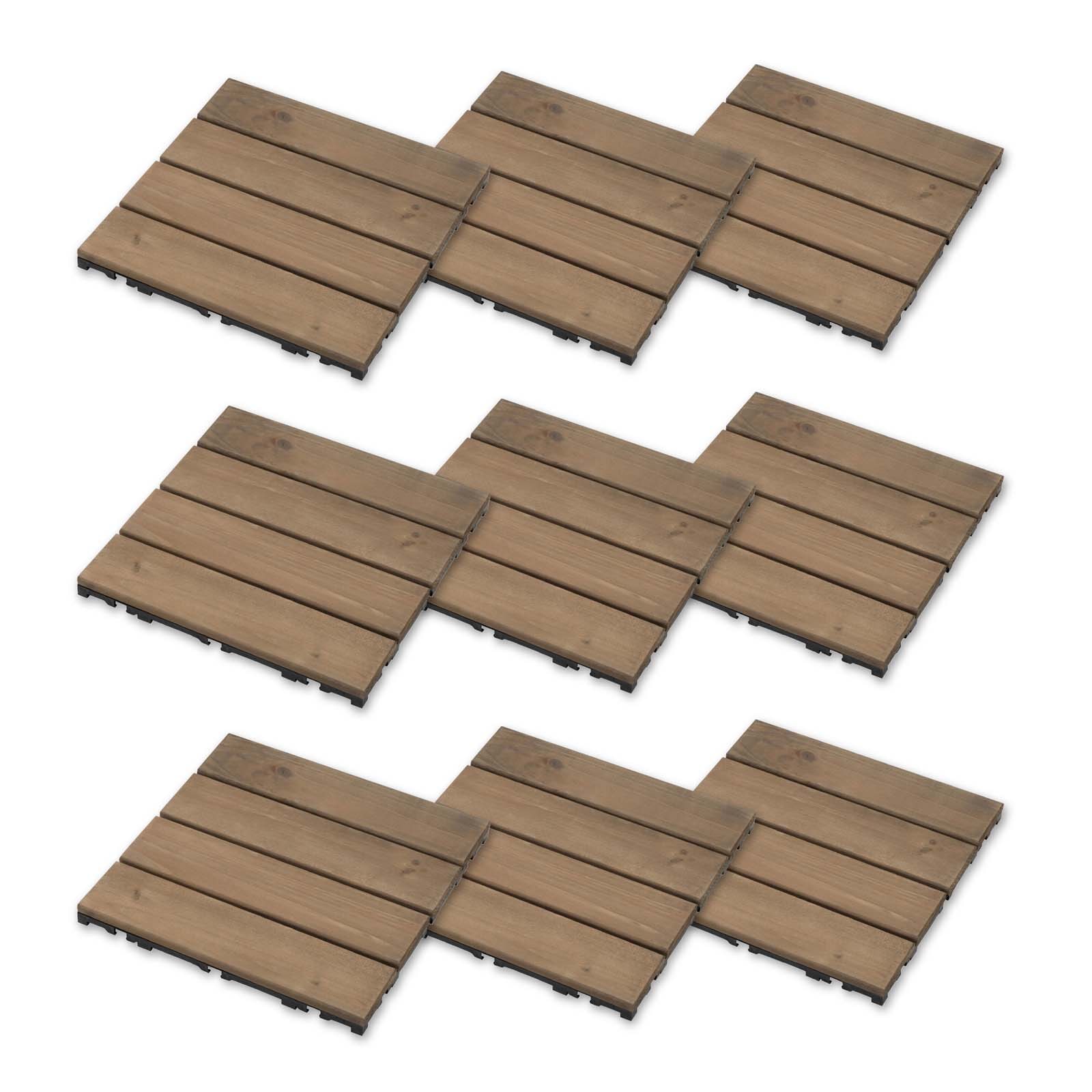 ベースアップ敷くだけデッキ 天然木 9枚組【色や質感の違いによる返品