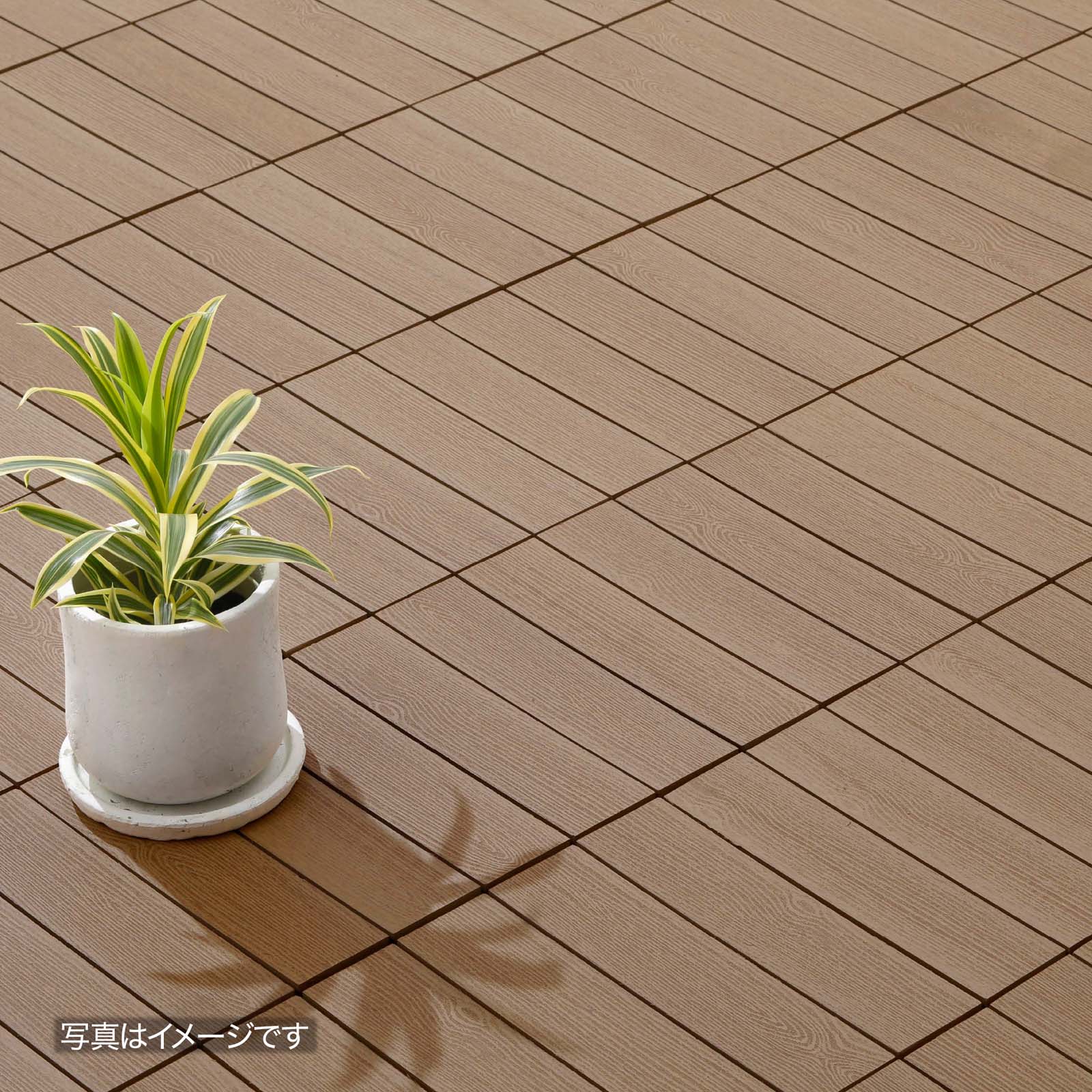 ベースアップ敷くだけデッキ 人工木 ウォールナット 9枚組【色や質感の