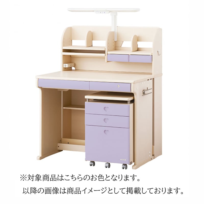 学習机 3点セット ハート柄 組み合わせデスク 幅80cm 光沢 勉強机 女の子 組換自在 子供 コンパクト 白 学習机セット