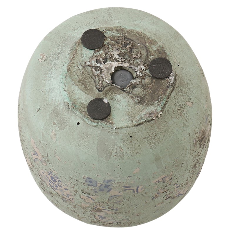 骨董品鉢足付き H-29 京楽焼 新古品 「龍山作 四龍鬼足」 美術鉢 6.0号 春蘭鉢