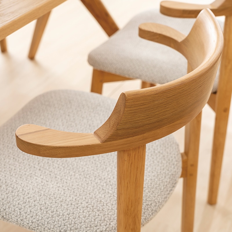 ダイニング4点セット Thor 180TOP NA + X オーク脚NA + セミアーム