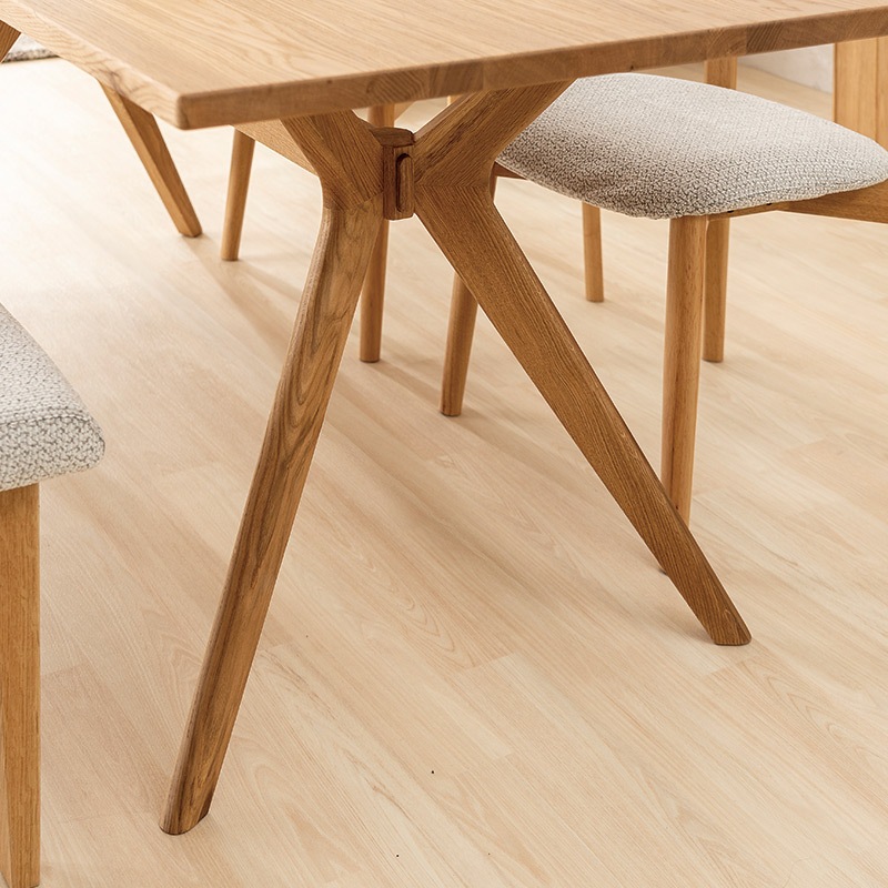 ダイニング4点セット Thor 180TOP NA + X オーク脚NA + セミアーム