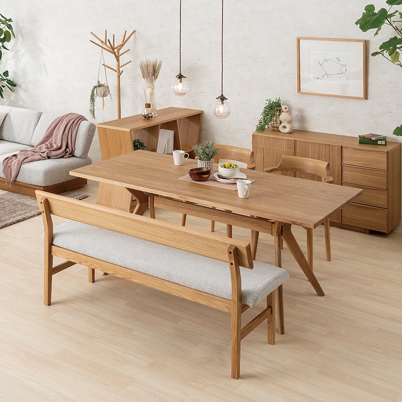 ダイニング4点セット Thor 180TOP NA + X オーク脚NA + セミアーム