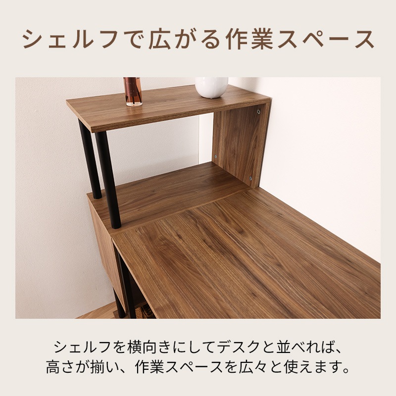 デスク3点セット IF ボルトEZ WAL/BK【お客様組み立て商品】の通販