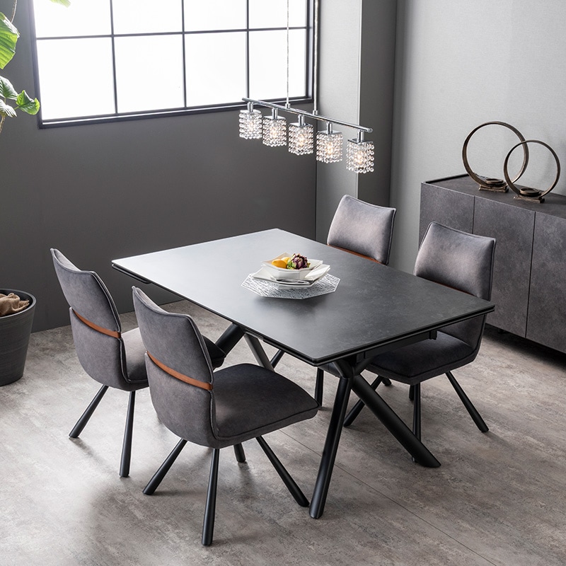 伸長ダイニングテーブル NICOLA mini 140EXT(HT2338B-GN-E)ブラック