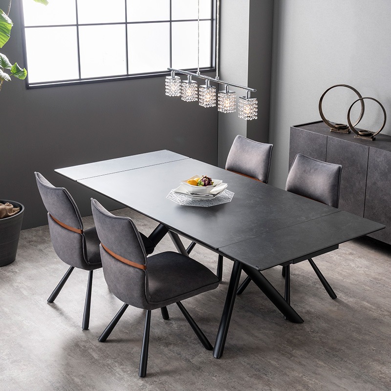 伸長ダイニングテーブル NICOLA mini 140EXT(HT2338B-GN-E)ブラック