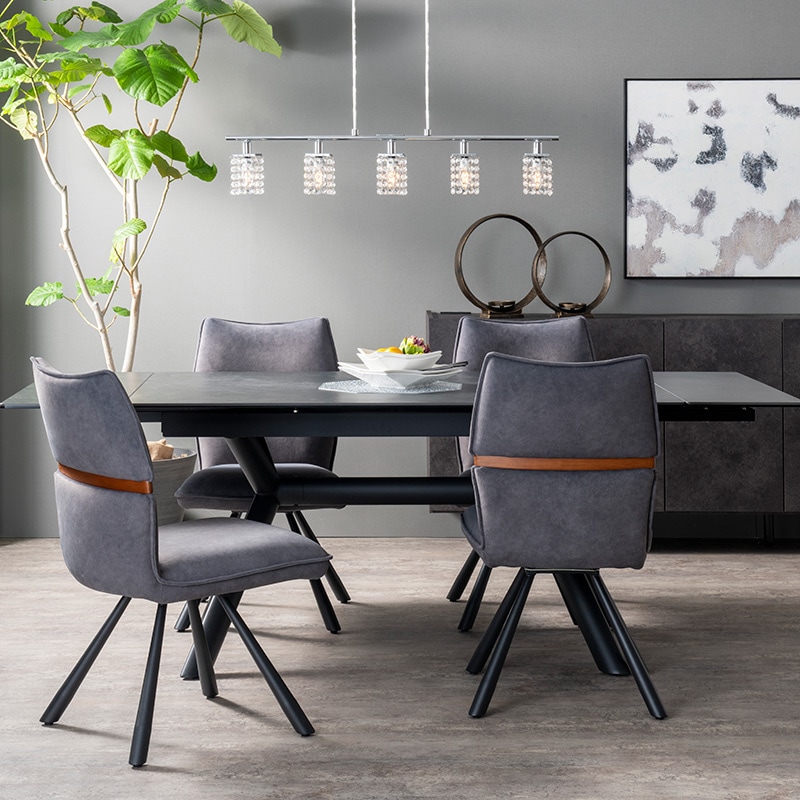 伸長ダイニングテーブル NICOLA mini 140EXT(HT2338B-GN-E)ブラック