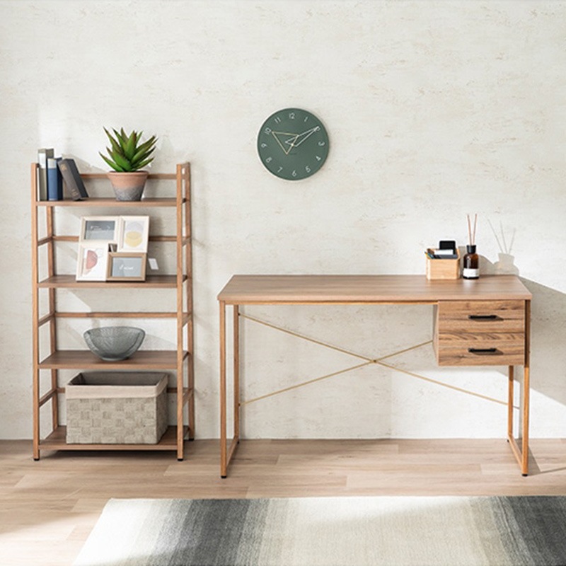 木目風デスク IF ブーム D WAL/BR【お客様組立商品】の通販