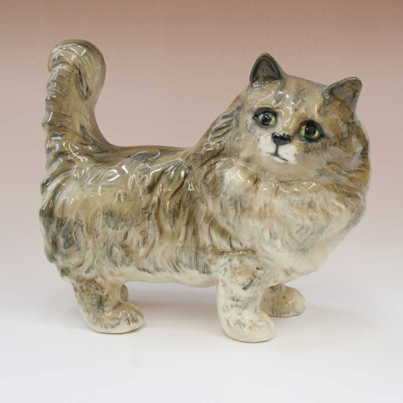 ベスウィック 猫の置物 ペルシャ猫 ハンドペイント陶器1960年代イギリス