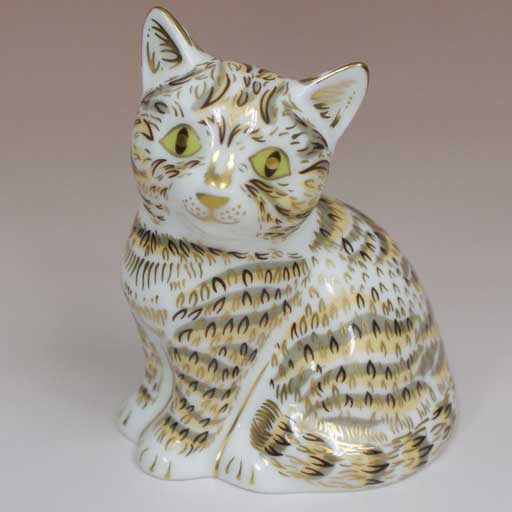 ロイヤルクラウンダービー猫のペーパーウェイト置物 1500体限定品 TABITHA　2006年