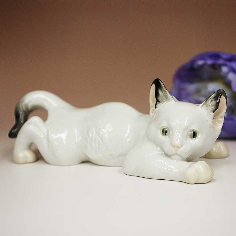 ドイツ ローゼンタール 猫のフィギュリン 工芸品】ローゼンタール 子猫のフィギュリン - メルカリ