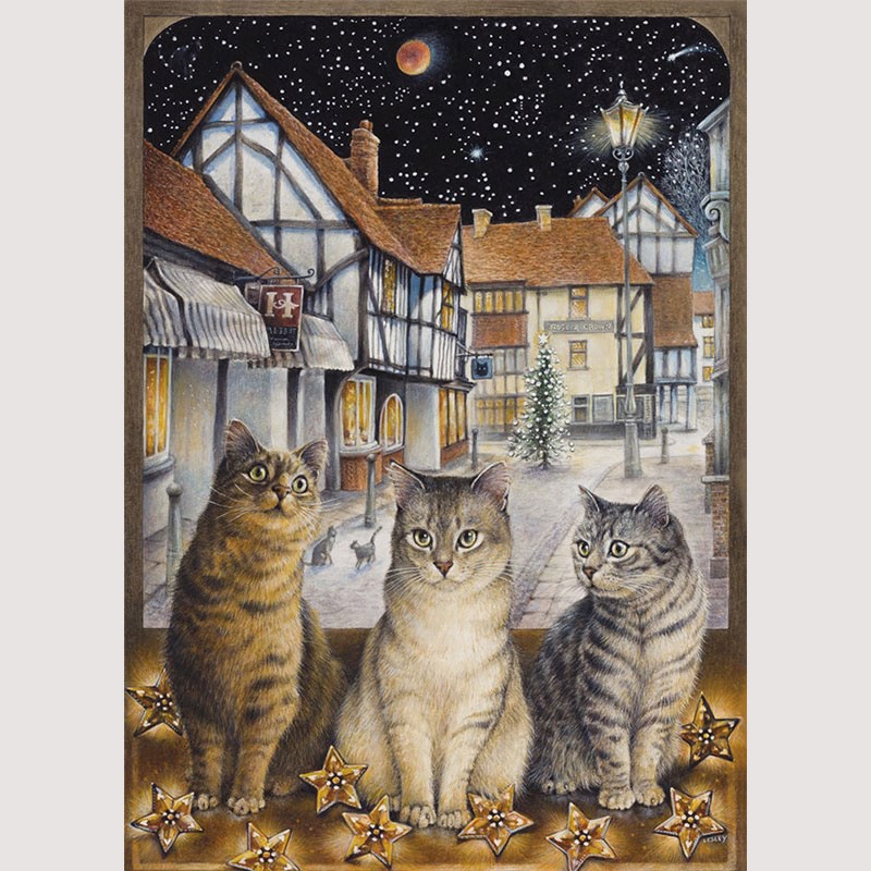 レズリーアンアイボリー 猫の輸入グリーティングカード封筒付 Octopussy, Mumu and Mintaka