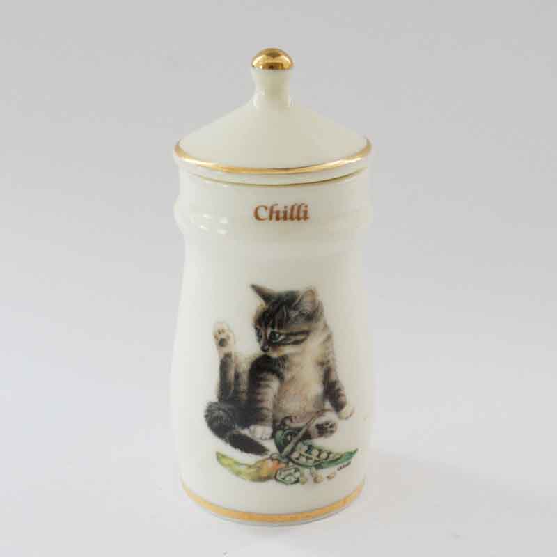 ダンバリーミント レズリー・アン・アイボリー猫のスパイスジャー チリ / エミリー