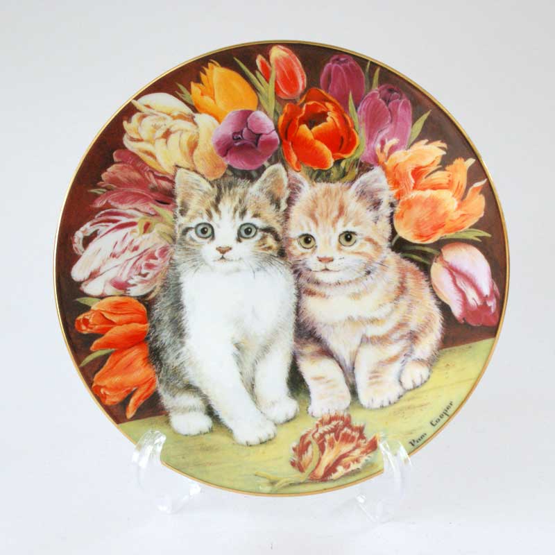  Worcester ロイヤルウースター 絵皿 猫 犬 プレートセット ロイヤルウースター猫プレート絵皿 Sitting Pretty パムクーパー