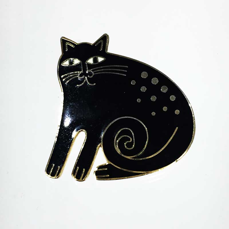 ローレルバーチ猫のヴィンテージブローチ チャシャ猫 黒 TIM & SAILOR