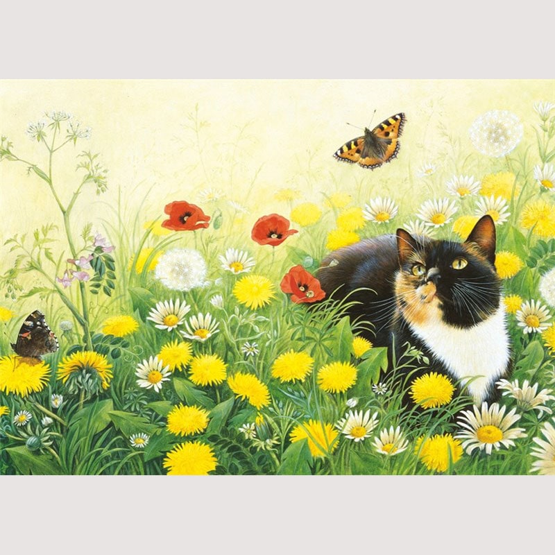 レズリーアンアイボリー 猫の輸入グリーティングカード封筒付 Motley and the small tortoiseshell