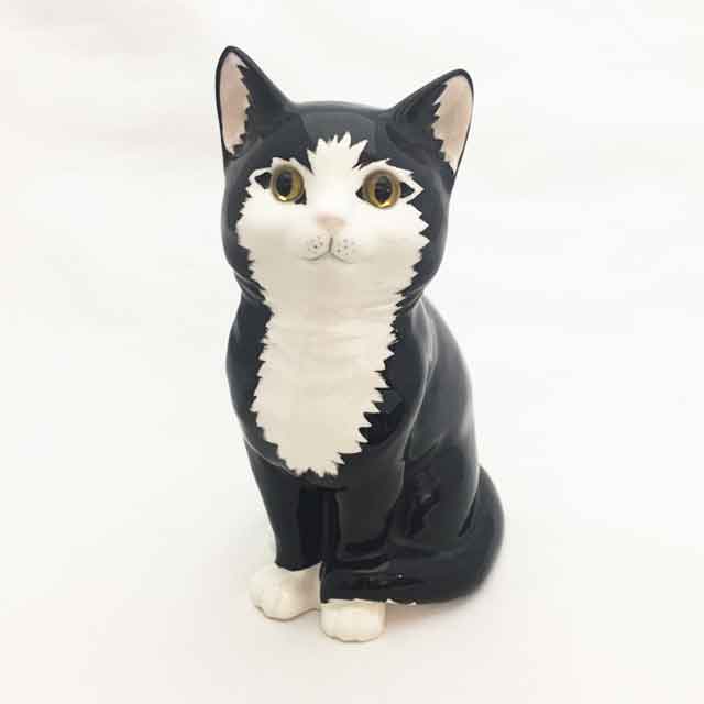 黒白猫のフィギュリン ガラスの瞳イギリス Just Cats & Co