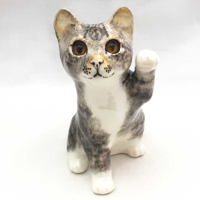 ウィンスタンレイキャット 招き猫型 サバトラ白 サイズ3 ケンジントン  