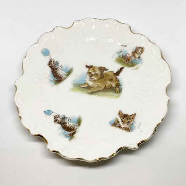 VINTAGE 猫と犬の小皿 ナーサリーウェア 犬中心 1950年前後のドイツ製?