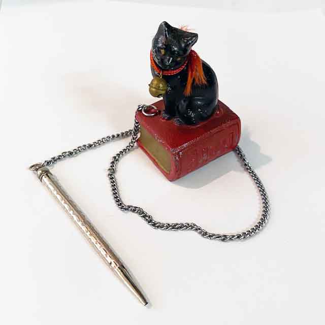VINTAGE 黒猫付きメカニカルペン(シャープペンシル)1930-40年代 芯入り