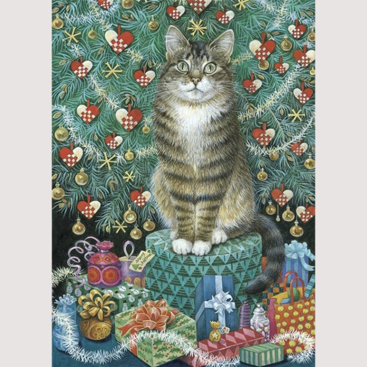 レズリーアンアイボリー 猫の輸入グリーティングカード封筒付 Gemma with Norwegian hearts