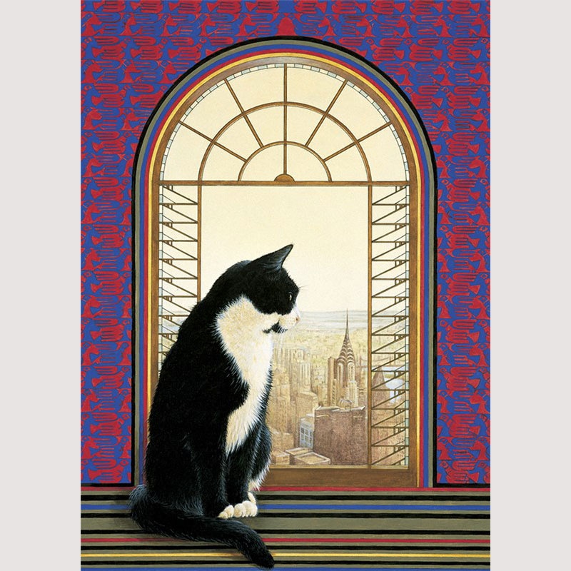 レズリーアンアイボリー 猫の輸入グリーティングカード封筒付 Chesterton in New York