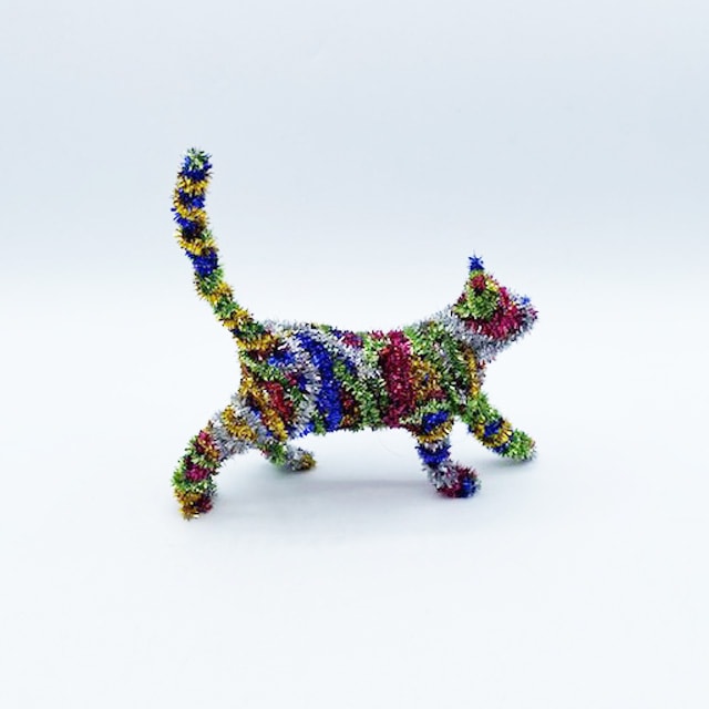 マークン・ネコガスキー　小さな歩くラメ入りカラフルモール猫ちゃん　