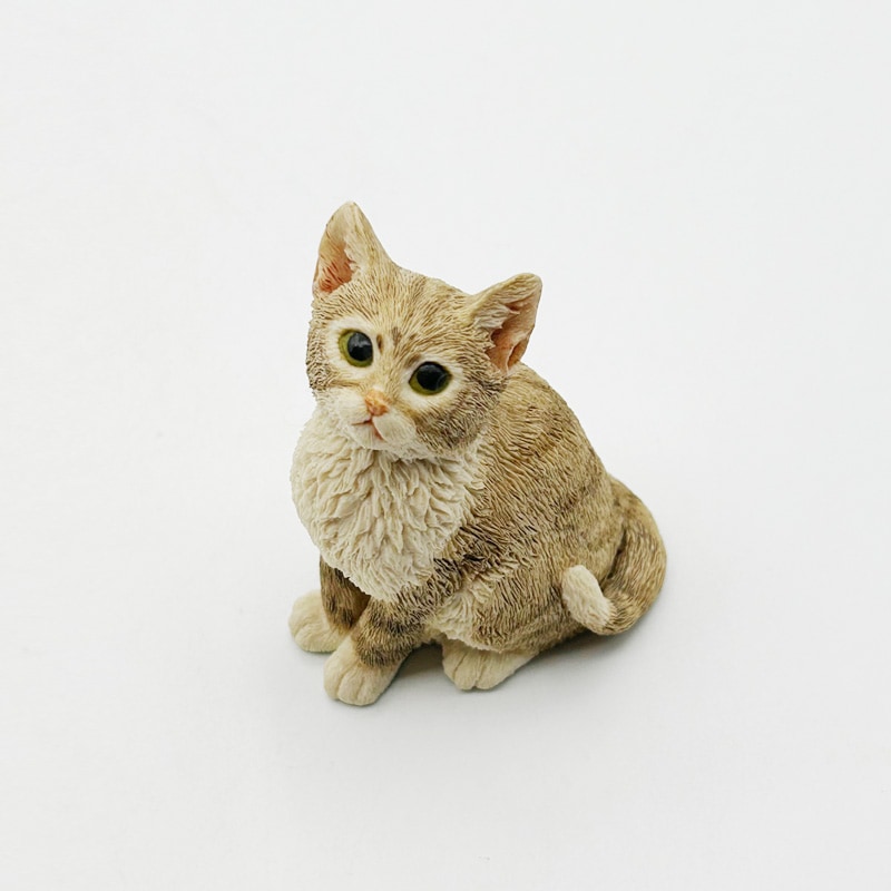 注目 シェラット＆シンプソン 猫フィギュリン 見上げるキジ白猫ちゃん その他