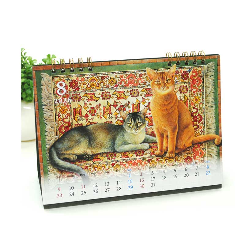 レズリーアンアイボリー 卓上万年カレンダー 猫 置物 2026年カレンダー アイボリーキャッツ IVORY CATS 卓上
