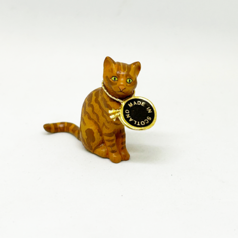 Hantel Pewter 茶トラ猫のミニチュア メタルフィギュア　