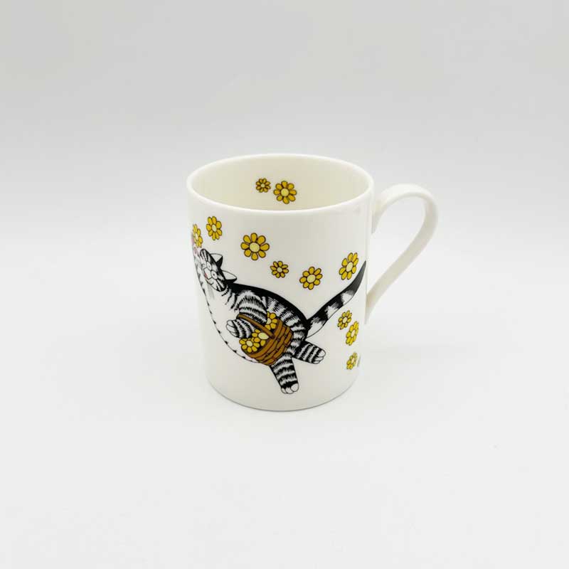 クリバンキャット 猫柄のマグカップ　クリバンキャットとお花　YAMAKA　KLIBANCATS