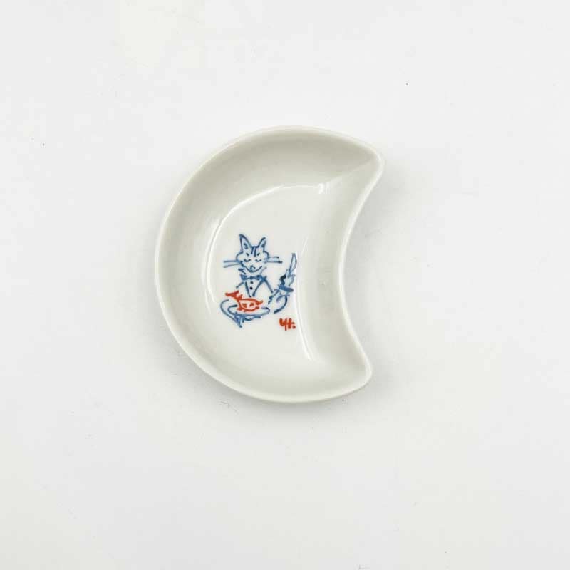 髙橋幸恵　手描き絵付け豆皿　三日月型　Yukie Takahashi 